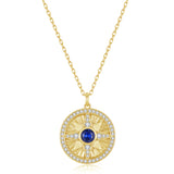 FANCIME "Lumen Star" Collar de plata de ley con zafiro, piedra de nacimiento de septiembre