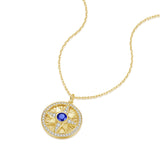 FANCIME "Lumen Star" Collar de plata de ley con zafiro, piedra de nacimiento de septiembre