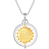 FANCIME "My Sunshine" Collar giratorio de plata de ley con girasol recortado y citrino, piedra de nacimiento