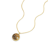 FANCIME "Juplight" Collar de plata de ley con colgante de ojo de tigre solar