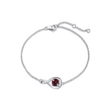 Pulsera de plata de ley con símbolo infinito y granate piedra de nacimiento de enero "Infinite Embrace"