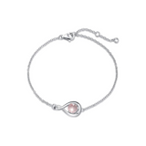 "Abrazo Infinito" Pulsera de plata de ley con símbolo de infinito y cuarzo rosa