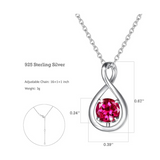 "Abrazo Infinito" Collar con colgante de símbolo de infinito en plata de ley con rubí, piedra de nacimiento de julio - Plata
