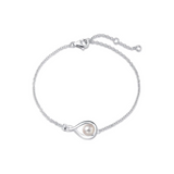 "Abrazo Infinito" Pulsera de plata de ley con símbolo de infinito y perla, piedra de nacimiento de junio