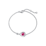 "Abrazo Infinito" Pulsera de plata de ley con símbolo de infinito y piedra de turmalina rosa, piedra de nacimiento de octubre