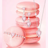 Collar de plata de ley con corazón rosa "Pink Moment" de FANCIME