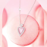 Collar de plata de ley con corazón rosa "Pink Moment" de FANCIME