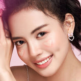 "Bow For Princess" Pink Bow And Heart Shape Sterling Silver Earrings
