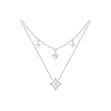Collar de dos capas FANCIME "Starlit Melody" de plata esterlina