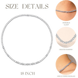 FANCIME Collar de tenis de plata de ley con circonia cúbica oval de corte fancy, piedra de nacimiento de abril "Resplandor Glamuroso"