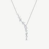 Collar colgante en Y con flor "Wisteria Whisper" en plata de ley FANCIME