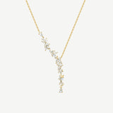 Collar colgante en Y con flor "Wisteria Whisper" en plata de ley FANCIME