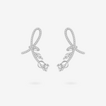 FANCI ME "La Rose" Sterling Silver Satin Bar Earrings Main