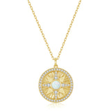FANCIME "Lumen Star" Collar de plata de ley con ópalo, piedra de nacimiento de octubre
