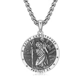 Colgante de Hombre de Plata de Ley Medalla Amuleto de San Cristóbal Serie de Santos FANCIME