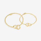 Pulseras de pareja FANCIME "Conectados" Mobius círculo en plata de ley