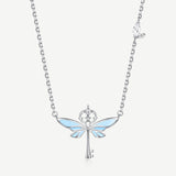 Harry Potter x FANCIME Collar de Plata de Ley con Llaves Voladoras Diseño que Brilla en la Oscuridad