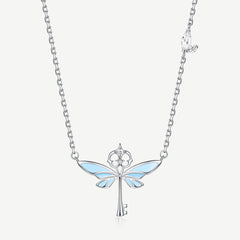 Harry Potter x FANCIME Collar de Plata de Ley con Llaves Voladoras Diseño que Brilla en la Oscuridad