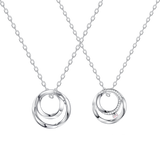 FANCIME "Promise Hearts" Collar de amor a juego de plata de ley para parejas
