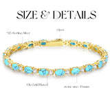 Pulsera de plata de ley con piedra turquesa talla fancy cut "Glamour Radiance"