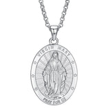 Colgante de Hombre de Plata de Ley Medalla Amuleto de Virgen María Serie de Santos FANCIME