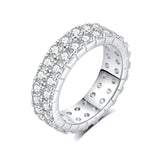 Anillo de plata de ley FANCIME con banda de boda de moissanita