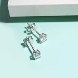 Pendientes de botón redondos con diamantes FANCIME en oro blanco de 14k