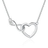 Collar de oro macizo de 14K con corazón infinito entrelazado de FANCIME