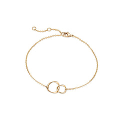 Pulsera de oro sólido 14K con dos infinitos entrelazados de eternidad de FANCIME