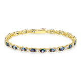 Pulsera de tenis de plata de ley FANCIME "Resplandor Glamour" con piedra de nacimiento de junio y corte fancy de alejandrita