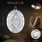 Colgante de Hombre de Plata de Ley Medalla Amuleto de Virgen María Serie de Santos FANCIME