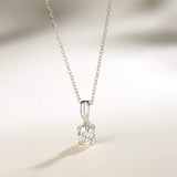 Collar solitario FANCIME Moissanite Infinity Ribbon en oro blanco de 14K