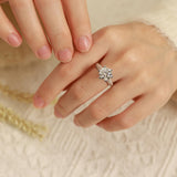 Anillos de Compromiso de Plata de Ley con Moissanita FANCIME 3CT