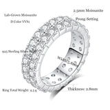 Anillo de plata de ley FANCIME con banda de boda de moissanita