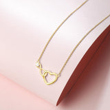 Collar de oro macizo de 14K con corazón infinito entrelazado de FANCIME