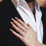 Anillos de Compromiso de Plata de Ley con Moissanita FANCIME 3CT