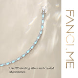"Resplandor Glamuroso" Pulsera de Tenis de Plata de Ley con Piedra de Nacimiento de Junio y Piedra Lunar Corte Fancy