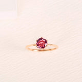 Anillo de Compromiso FANCIME con Turmalina en Oro Rosa 14k