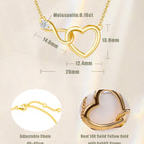 Collar de oro macizo de 14K con corazón infinito entrelazado de FANCIME