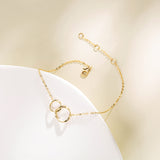 Pulsera de oro sólido 14K con dos infinitos entrelazados de eternidad de FANCIME