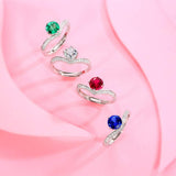 Anillo de plata de ley con moissanita Royal Sparkle de FANCIME