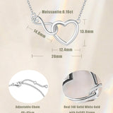 Collar de oro macizo de 14K con corazón infinito entrelazado de FANCIME
