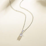 Collar solitario FANCIME Moissanite Infinity Ribbon en oro blanco de 14K