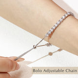 "Elegancia Eterna" Pulsera de Tenis de Plata de Ley con Ópalo Piedra de Nacimiento de Octubre Cadena Bolo Clásica