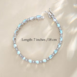 "Resplandor Glamuroso" Pulsera de Tenis de Plata de Ley con Piedra de Nacimiento de Junio y Piedra Lunar Corte Fancy