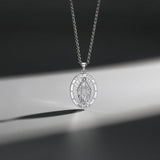 Colgante de Hombre de Plata de Ley Medalla Amuleto de Virgen María Serie de Santos FANCIME