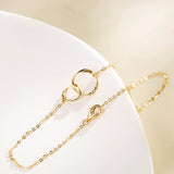 Pulsera de oro sólido 14K con dos infinitos entrelazados de eternidad de FANCIME