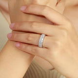Anillo de plata de ley FANCIME con banda de boda de moissanita