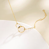 Pulsera de oro sólido 14K con dos infinitos entrelazados de eternidad de FANCIME