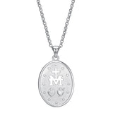 Colgante de Hombre de Plata de Ley Medalla Amuleto de Virgen María Serie de Santos FANCIME